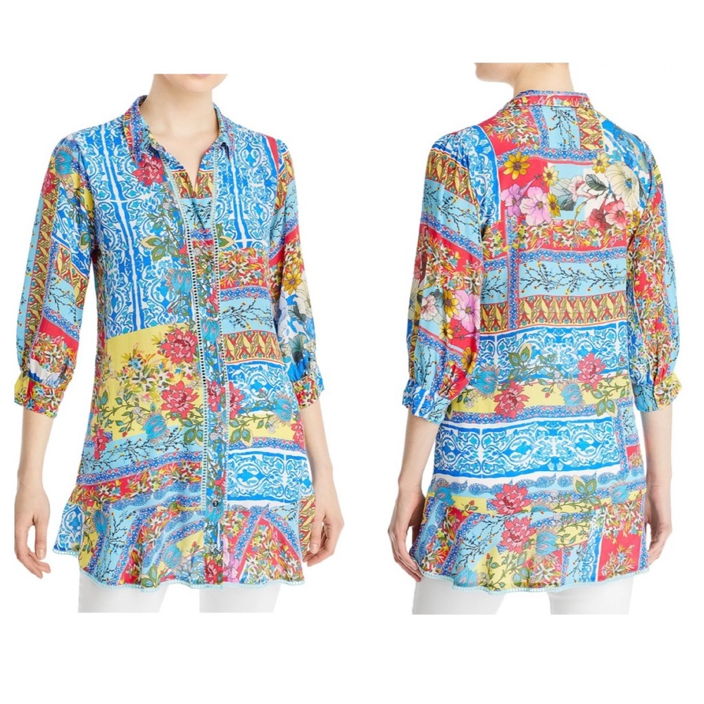 Johnny Was Silk Midsummer Sednea Tunic Top - Picture 1 of 6